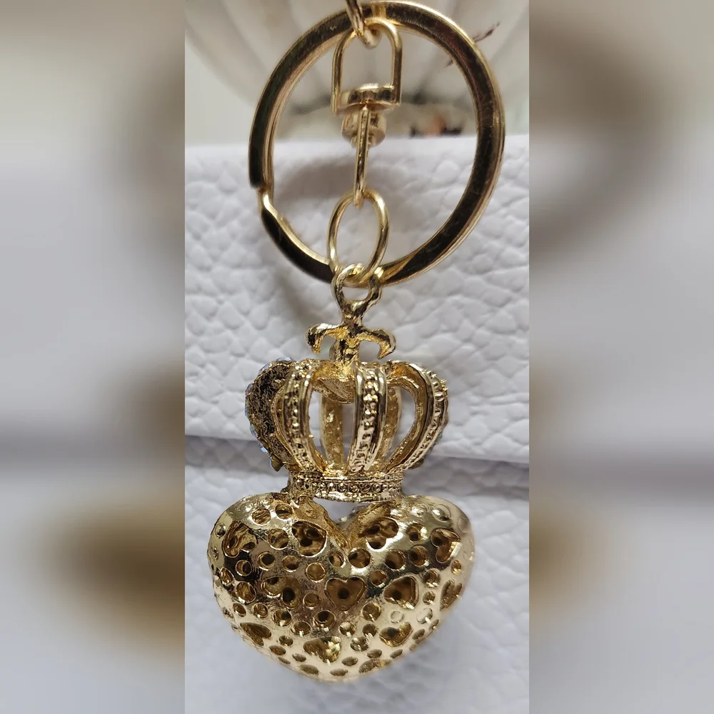 Jeweled Crowned Heart Keychain NWOT